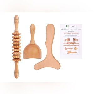 3-In-1 Wood Therapy Massage Tools Lymphatic Drainage Massager Wooden Massager